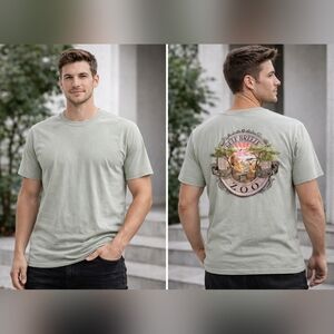Gulf Breeze Zoo Lion Graphic T-Shirt Men’s Medium Light Green Safari Tee
